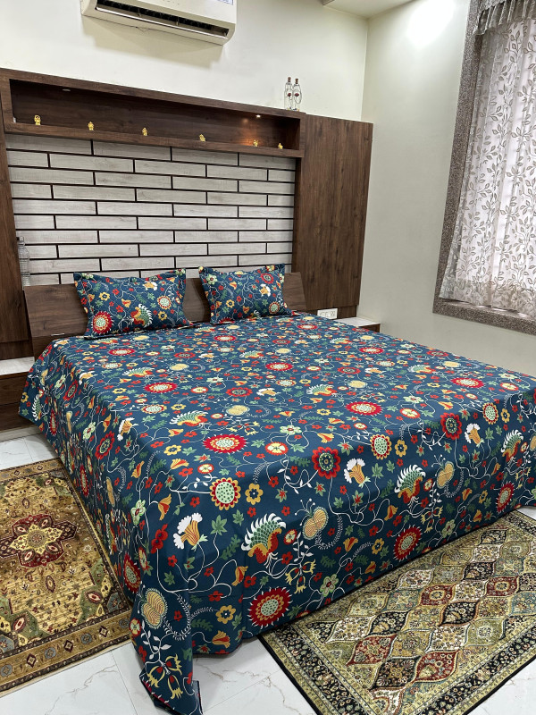 BEDSHEET KING SIZE WITH CULTED PILLOW COVER