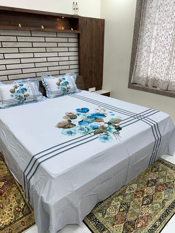 BEDSHEET KING SIZE WITH  FRILL PILLOW COVERS